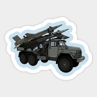 Missile vehicle cartoon illustration Sticker